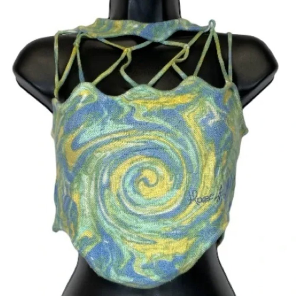 House of Sunny Cypress Sleeveless Vest Cropped Tank Top in Cucumber Size L